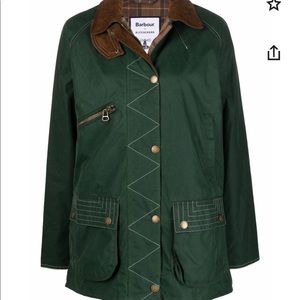 Alexa Chung Barbour Carmen Wax Jacket Wild Green NWT